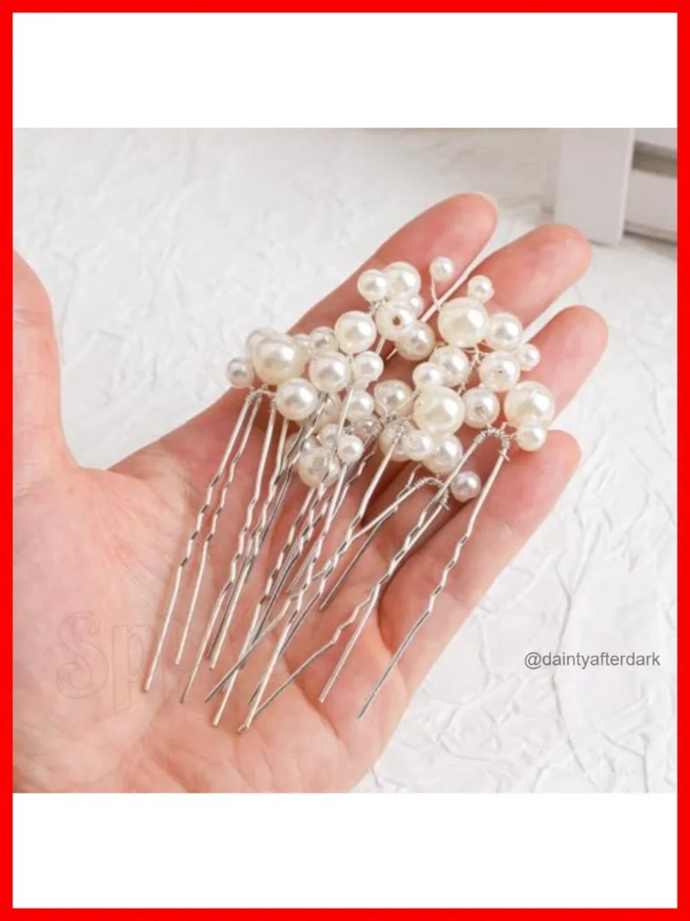 U Shaped Pearl Wedding Hair Pins, Set of 9 - Bridal Hair Accessories